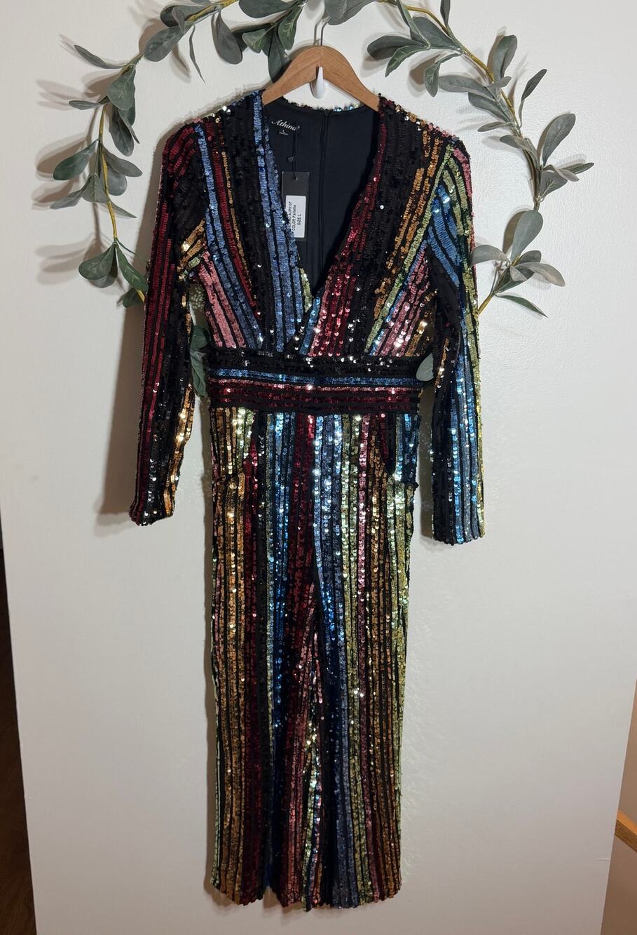 NWT Athina Rainbow Sequin Jumpsuit